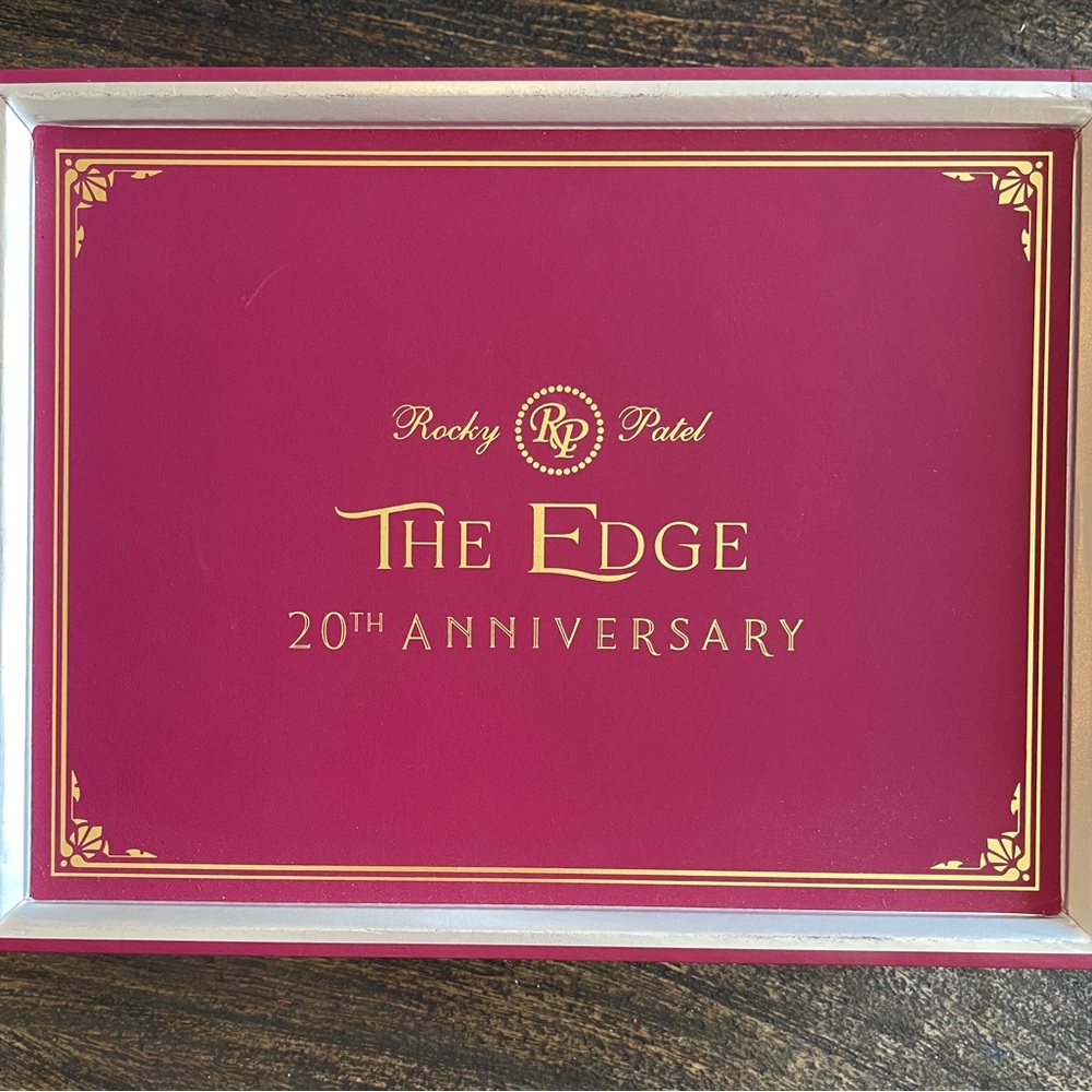 Rocky Patel 'The Edge' 20th Anniversary Presentation Empty Box- Burgundy & Gold